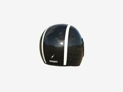 Cartoon Helmet Kart A07 Black - Character Design Low-poly 3D model