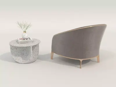 Modern Coffee Table and Armchair Set 71 3D model