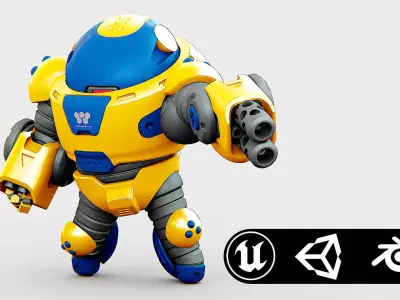 TOY BOT ARNOLD  Rigged for Unreal Engine - Unity - MIXAMO 3D model