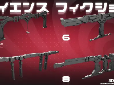 Sci-Fi walls Kitbash Pack 60 Vol 8 3D model