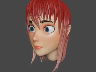 Low Poly Cartoon Girl Low-poly 3D model