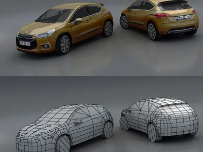 Citroen DS4 Low-poly 3D model