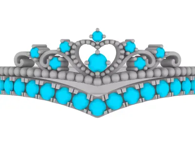 Jewelry Ring Crown 2 3D print model
