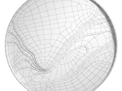 MKMKL Round Three-Dimensional Carved Wall Decoration Painting 3D model