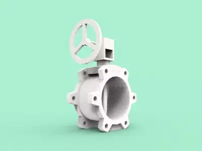 butterfly valve 3D print model