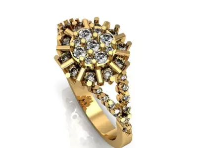 daimond ring 3D print model 6