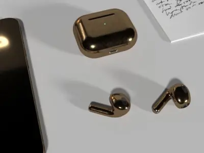 gold computer gaming 3D model