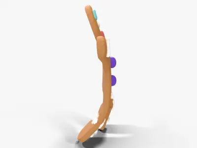 Gingerbread Man Rigged Low-poly 3D model