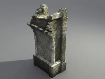 Bridges stone tower Low-poly 3D model