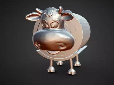 toilet paper holder moo cow bathroom decoration 3D print model