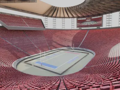 VR American Football Stadium Low-poly 3D model