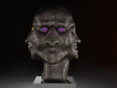 Faces Oracle Art Sculpture Free low-poly 3D model