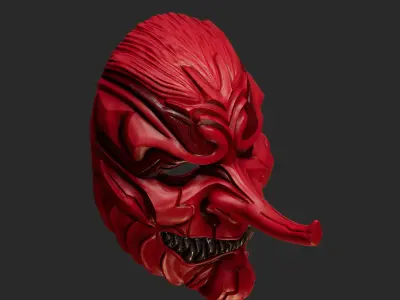 Tengu Oni Mask 16 Demon Full Face 3D print model