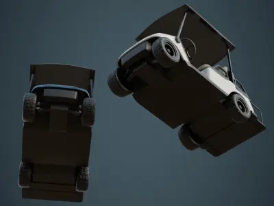 Golf Cart 1A Low-poly 3D model