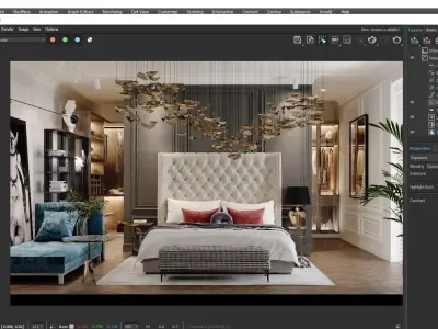 Modern Bedroom Luxury  3D model