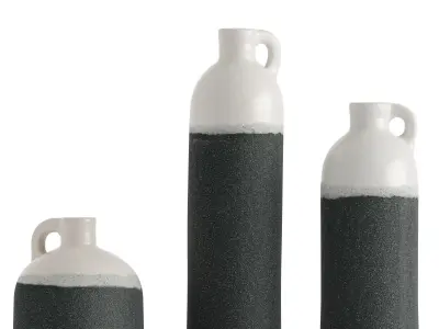 Two Toned Jud Vase Set Of 3 3D model