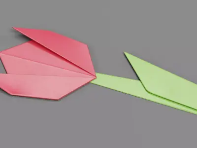 Paper Flower Low-poly 3D model