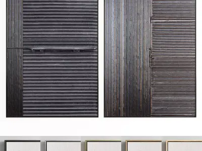 Plaster Two Photo Frame 05 Low-poly 3D model