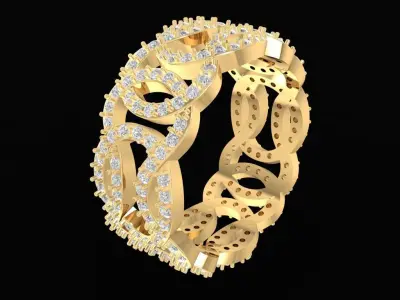 Luxury Wide Diamond Eternity Ring 1240 3D print model