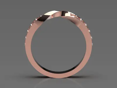 Rose gold ring with diamond model jr00129 3D print model