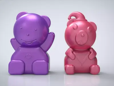 Plastic Toy Bear 3D model