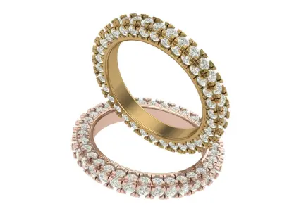 Eternity Ring with 3 sided Diamond Setting 3D print model