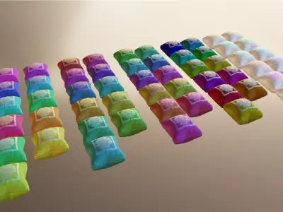 PILLOW SET Low-poly 3D model