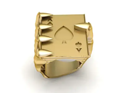 Heart Poker Ring  3d Printable Model 3D print model