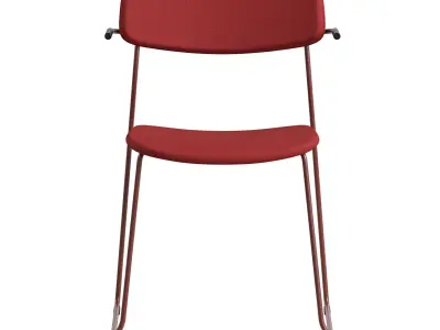 Ella Chair with Sled Base Short Armrest Upholstered by Martela 3D model