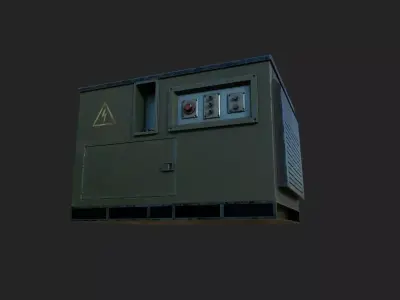 Engine Generator Old Low-poly 3D model