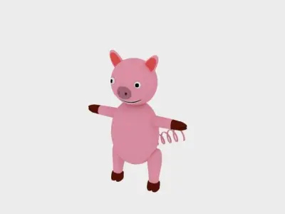 Cartoon Pig 3D model get