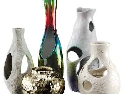 Vase decor Low-poly 3D model 8
