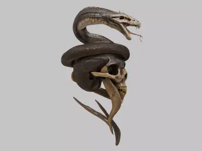 3D Serpent Model Low-poly 3D model
