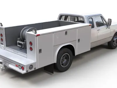 Dodge D100 Service Truck Low-poly 3D model