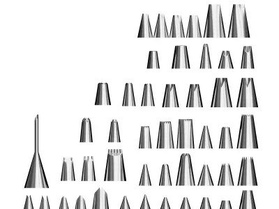 48 Piece Professional Cake Decorating Piping Tips Set 3D model