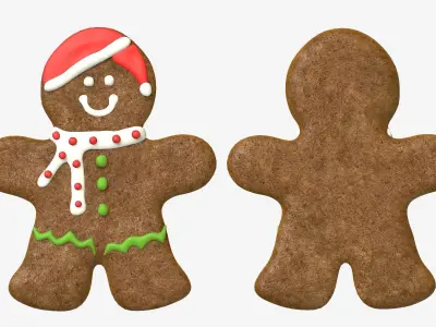 Gingerbread Man Low-poly 3D model