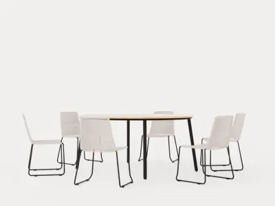 Bjorko and Reso dining set Low-poly 3D model