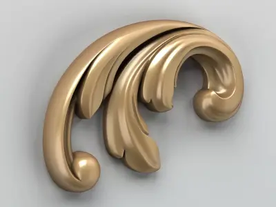 Carved decor corner 005 3D model