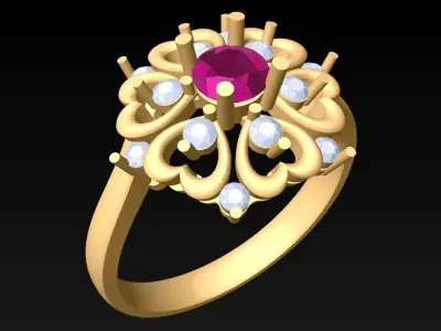 Diamond Ring - Womens Rings - N315452 3D print model