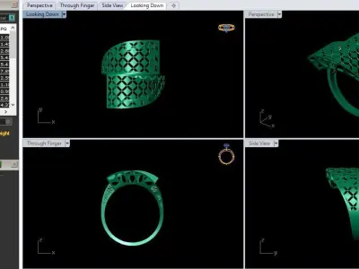 fusion women gold ring  3D print model