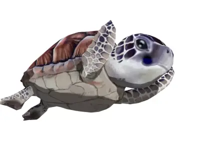 sea turtle Low-poly 3D model