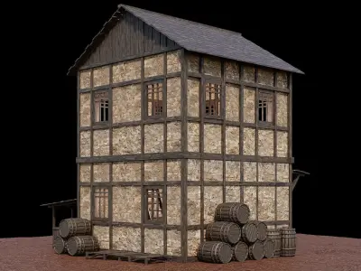 Medieval Village Asset 10 - 4K Textures Game Ready Low-poly 3D model