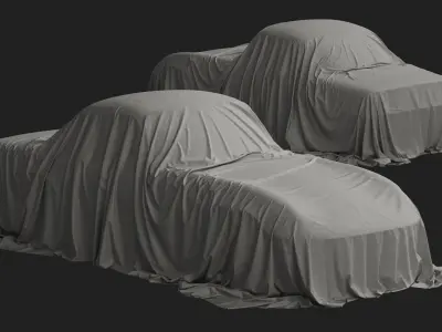 Retro Car Cover Collection 3D model