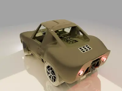 Realistic Sports Car 3D Model - High Quality Game Ready Detailed 3D model