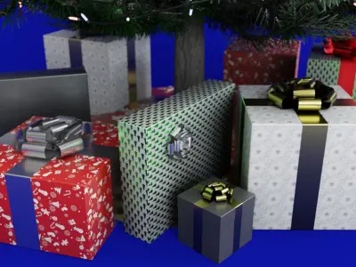 Christmas Tree and Gifts Free 3D model purchase