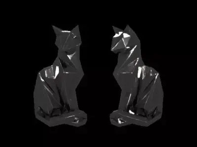 Minimalist Geometric Cat Sculptures 3D print model