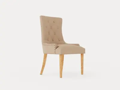 Victoria Armchair Beige Vintage Low-poly 3D model