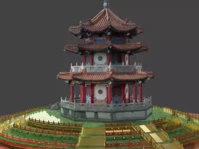 Chinese ancient tower 3D model