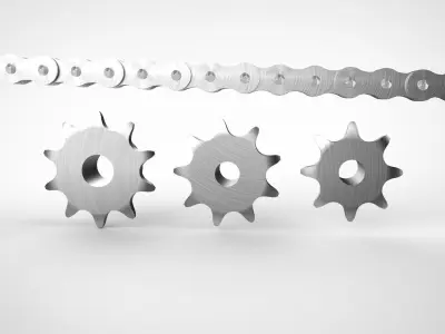 Sprockets 05B-1-2 DIN8187 Z8-Z10 3D model