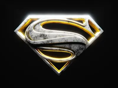 Superman Logo 3D Model - High Poly Print Ready 3D model